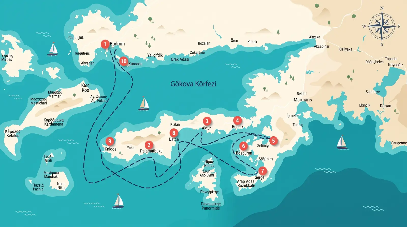 bodrum-hisaronu-bodrum-cabin-cruise-map