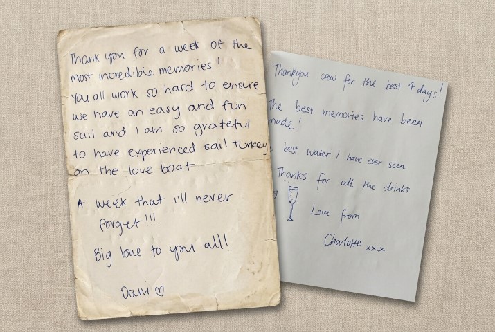 Handschriftliche Gästebuch-Notizen