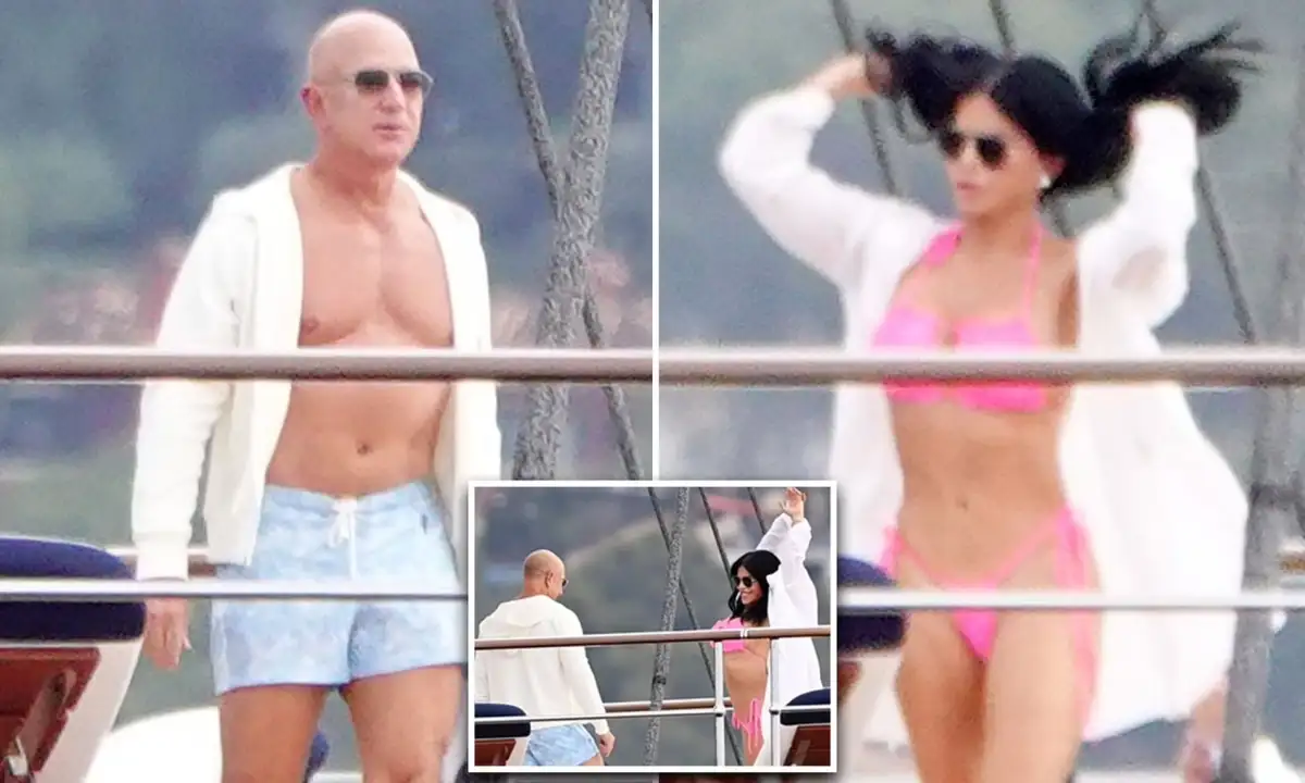 Jeff Bezos and Lauren Sanchez enjoying leisure time aboard Koru yacht in casual beachwear