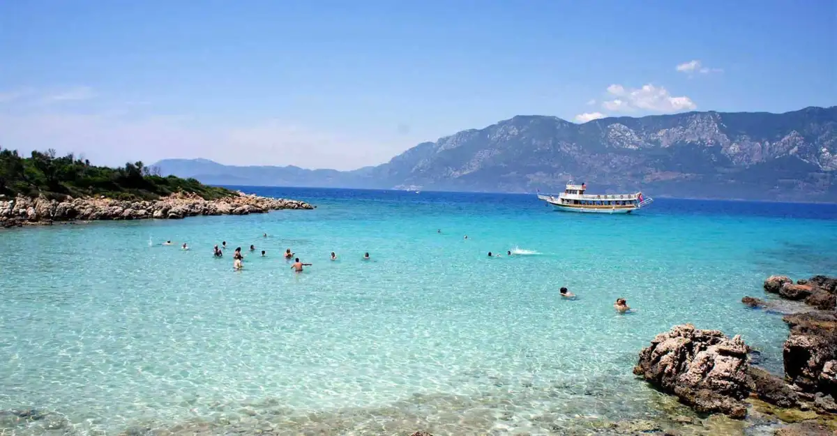 Cleopatra Island yacht photography location in Gokova Bay Turkey