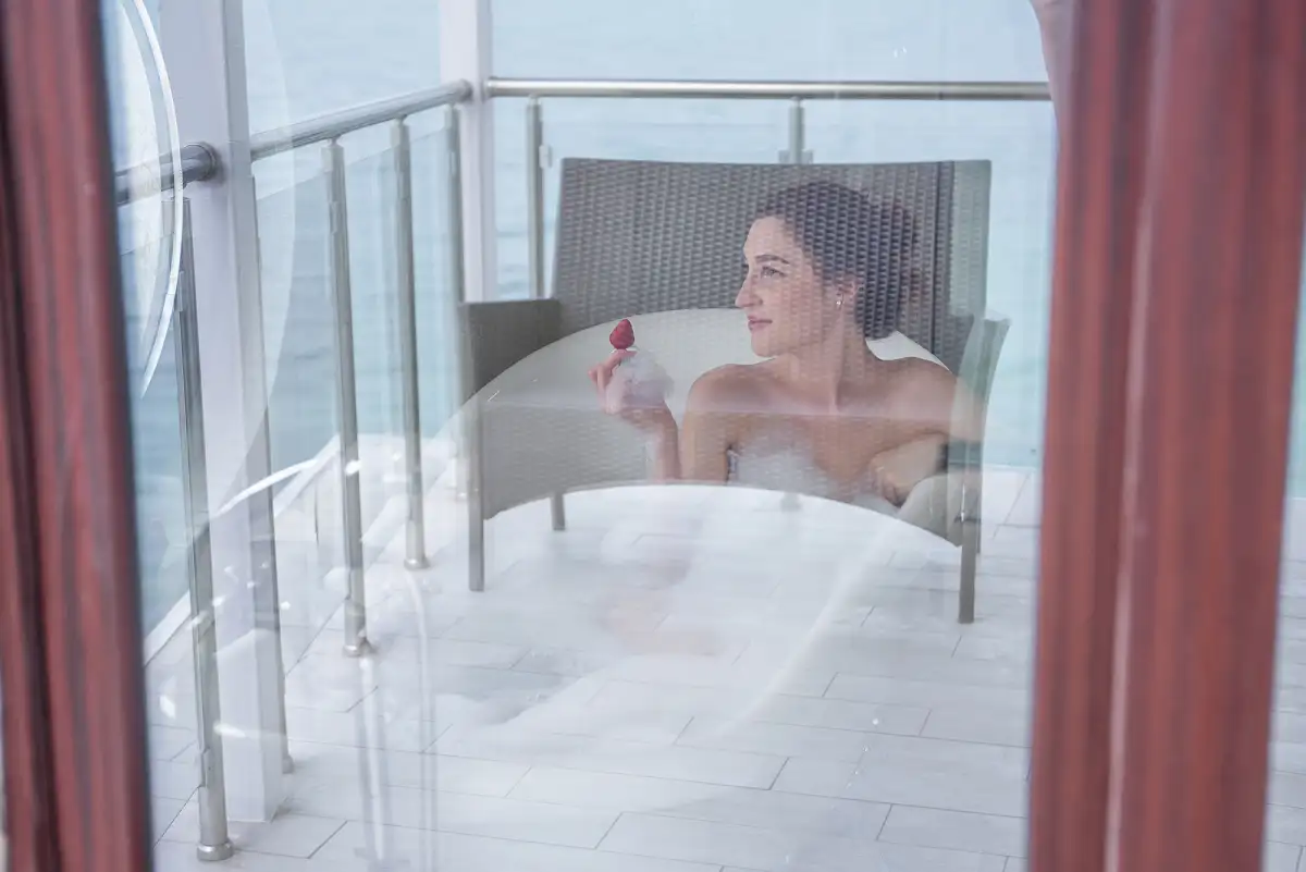 Luxury wellness cruise spa facilities with ocean view offering relaxation and rejuvenation for mind and body