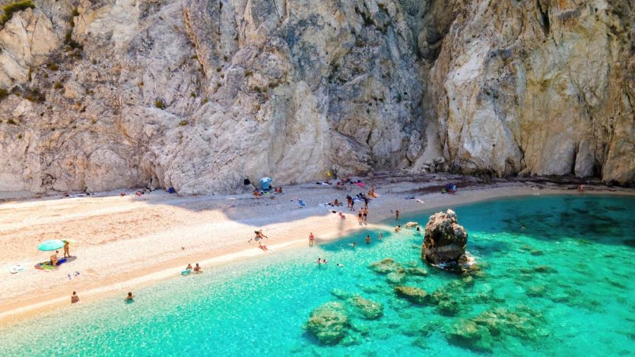 A secluded beach on a lesser-known Greek island