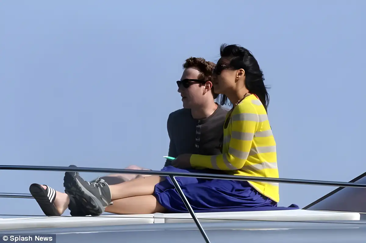 Mark Zuckerberg and Priscilla Chan enjoying leisure time on Launchpad's deck, showcasing the tech billionaire lifestyle at sea