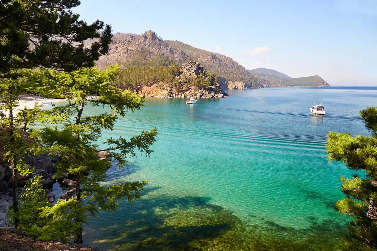 Protected turquoise bay in Göcek, Turkey - perfect natural harbor for solo sailing anchorages