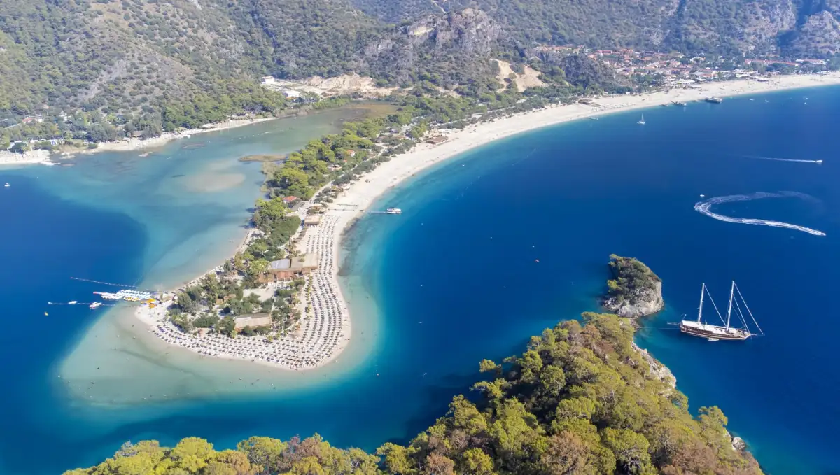 Ölüdeniz lagoon from Fethiye showing turquoise waters and natural beauty for yacht charter