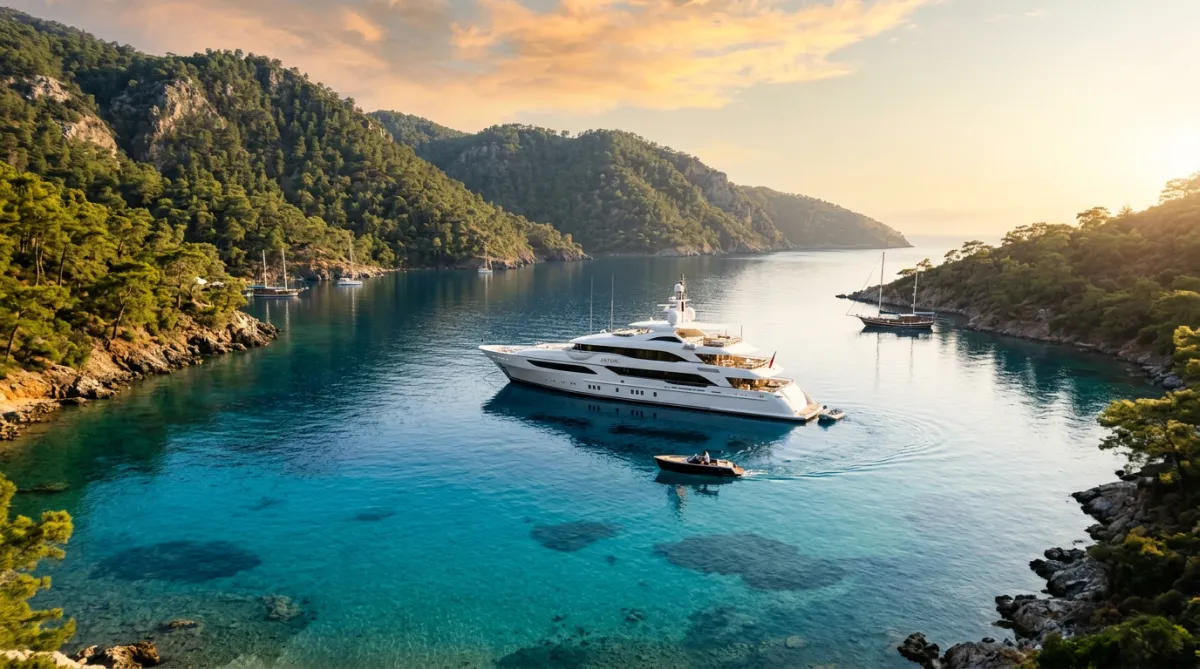 Anchoring in a quiet bay can reduce APA yacht charter Turkey port and marina costs.